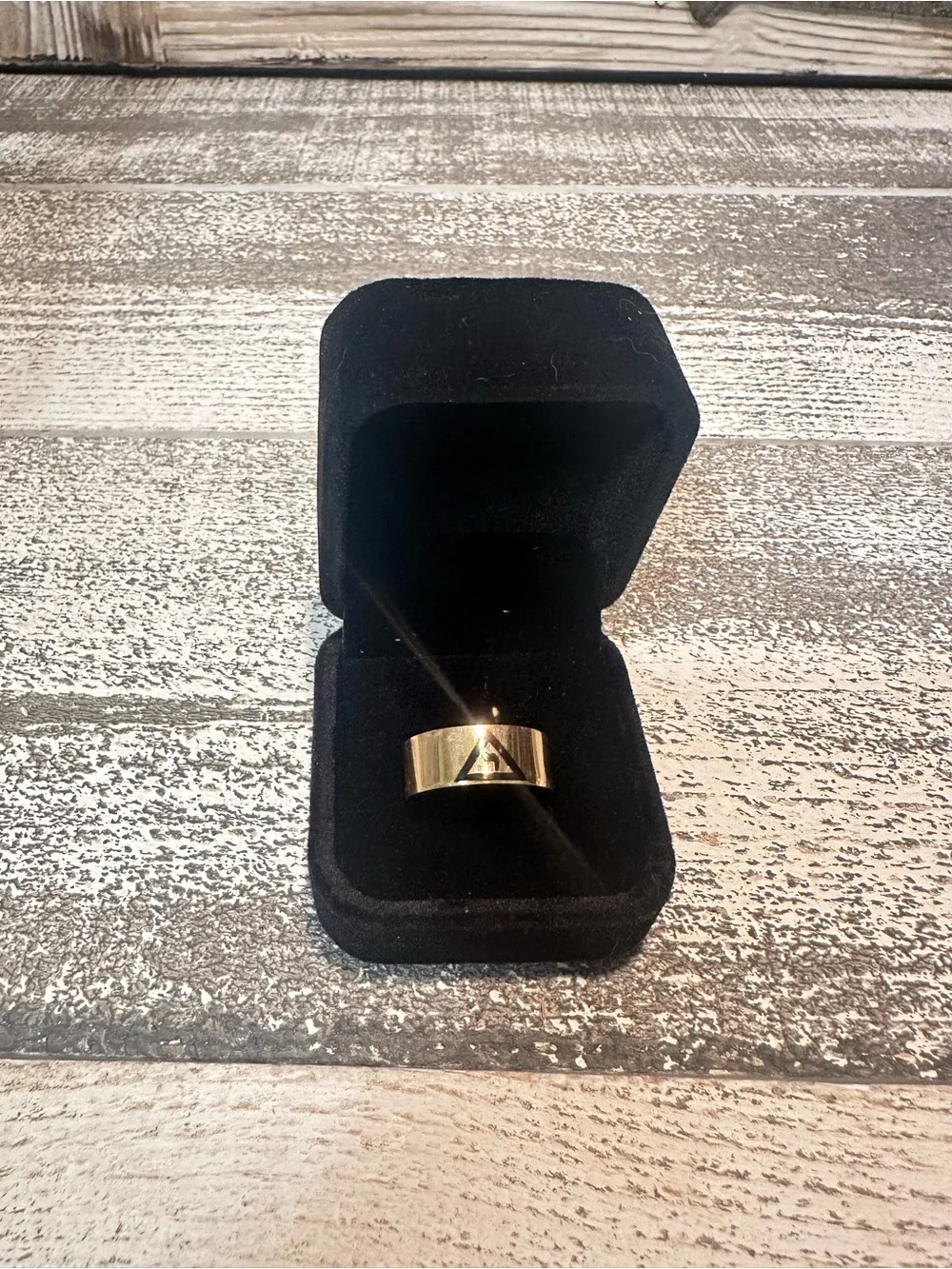 10K Gold Masonic Ring Virtus Junxit Mors Non Separabit Band 4.44-5 Sz 8-9 Men’s